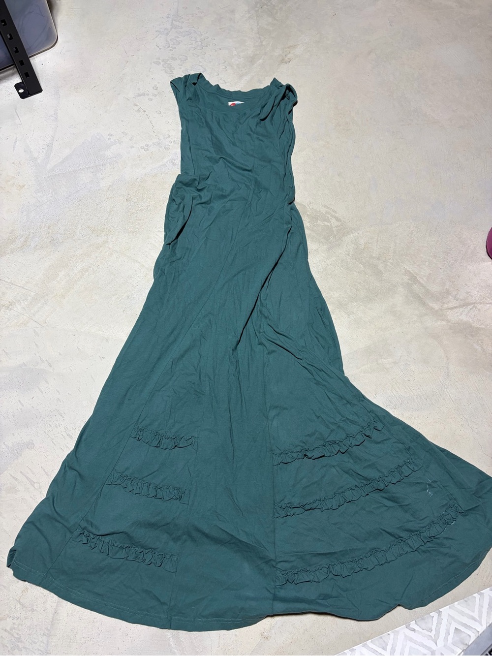 Free people FP Beach Sleeveless arya Dress Teal Green ruffle large